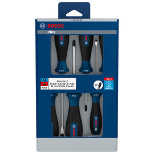 Bosch Set  6 Destornillador 2 Phillips - 4 Planos - Linea Pro