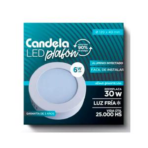 Panel Led Circular Aplicar 6w Luz Fria 360lm 120x40mm Candela