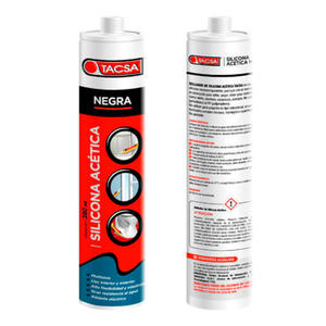 Tacsa Sellador Silicona Universal Negro 280 Ml - Cartucho (acetica)