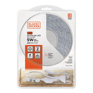 Tira De Led 2 Metros Blanco Frio Black+decker 6000k - 250 Lm/m 220v