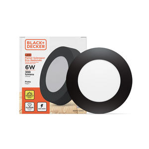 Panel Led Redondo Aplicar 6w Luz Calida Black+decker