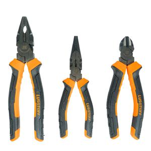 Lusqtoff Set   3 Pinzas Cromo Vanadio Alicate - Pinza Punta - Pinza Universal