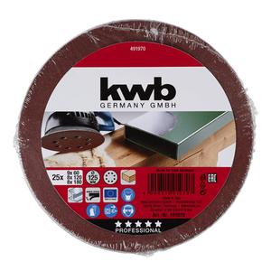 Kwb Set  25 Disco Lija 125 Mm Distintos Granos Madera Y Metal