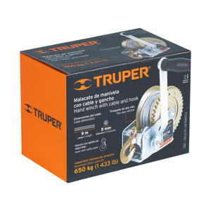 Truper Malacate Manual C/ Cable Acero 5mm X 9mts