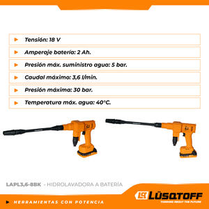 Lusqtoff Combo Hidrolavadora + Aspiradora 18v (2  Baterias - Cargador)