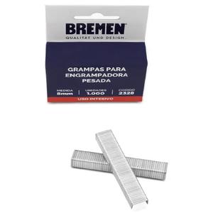 Bremen Grampa Para Engrampadora Pesada 8mm X 1.000u (uso Intensivo)