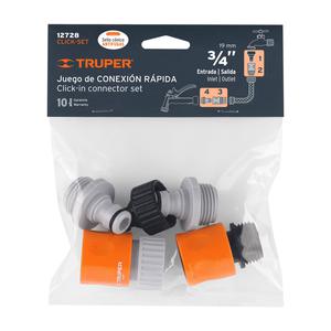Truper Kit Acople Y Conector 3/4" 4 Piezas (12728)