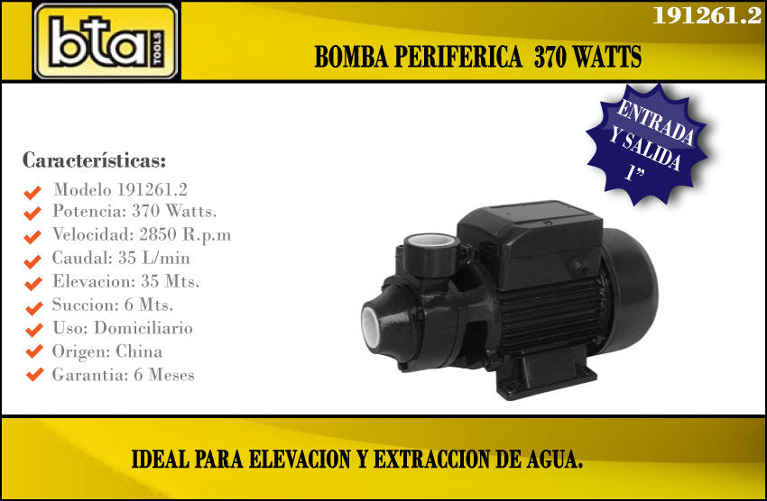 Bta Bomba Periferica 1/2 Hp Qb60 - Smgb 35l/m