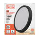 Panel Led Redondo Aplicar 18w Luz Fria (negro) Black+decker - Vista 1