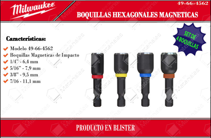 Set 4 Ciseaux à Bois Milwaukee - Bordure émoussée, Acier, Allemagne, Neufs