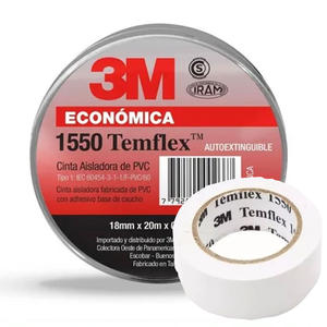 3m 1550 Cinta Aisladora Plastica Blanca 20m