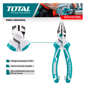 Total Pinza Universal Industrial 7" 180mm