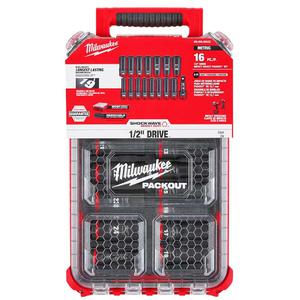 Milwaukee Set  16 Tubos alto impacto encastre 1/2" Milimetrico Packout