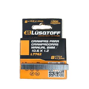 Lusqtoff Broche Grampa  8mm X 10.6 X 1000 Unidades