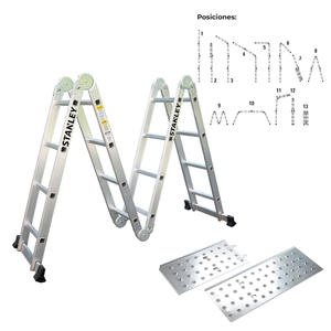 Stanley Escalera Articulada Aluminio 4x3 + Plataforma