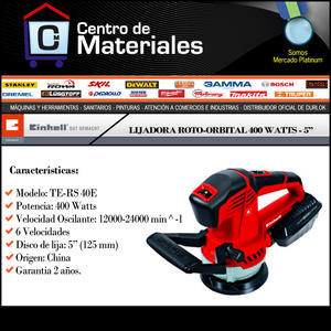 Einhell Lijadora Roto-orbital 5" 400w (te-rs 40 E)