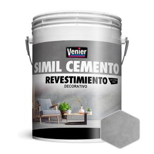 Venier Pintura Revestimiento Efecto Simil Cemento Gris 5.5kg Para Paredes