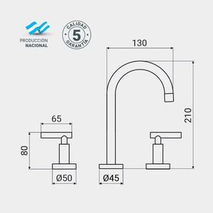 Ips Griferia Lavatorio Silver Volante Lever