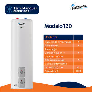 Termotanque Rotoplas 120 Lts Electrico Superior E-ter120ar