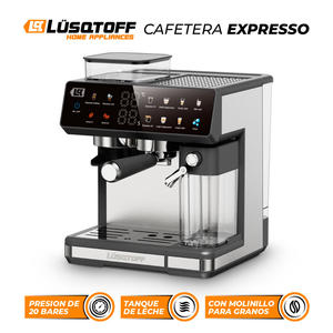 Lusqtoff Cafetera Espresso Con Molinillo Y Espumador De Leche