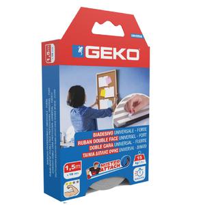 Geko Cinta Doble Faz Universal 19 Mm X 1.5 Mts Soporta 15 Kg