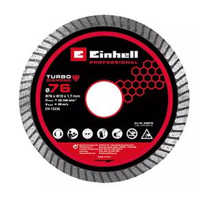 Einhell Disco Corte Diamantado Turbo 76 Mm X 1 X 10 Mm Para Mini Amoladora