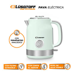 Lusqtoff - Pava Electrica 1,7l Verde Con Reloj Lq-pv805