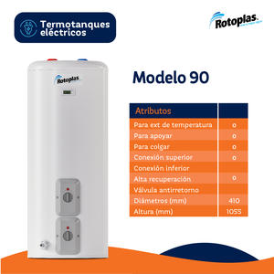 Termotanque Rotoplas  90 Lts Electrico Carga Superior E-ter90