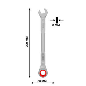 Bosch Llave Combinada Con Crique Ratchet 10 Mm