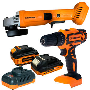Lusqtoff Combo 18v Taladro Percutor 10mm + Amoladora 115mm (2 Baterias - Cargador - Maletin)