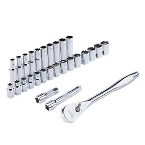 Milwaukee Set  28 Piezas Tubos Milimetricos - Llave Crique 1/2 + Maletin