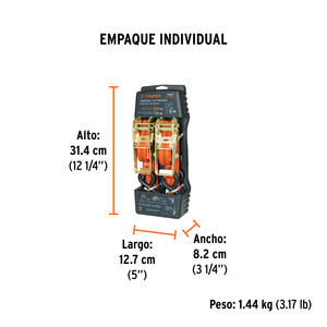 Truper Cinta Sujecion Carga 25mm 4mt. Car. Max 1125 Kg (par)