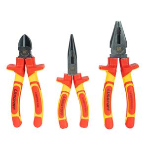 Lusqtoff Set   3 Pinzas Aisladas 1000v Alicate - Pinza Punta - Pinza Universal