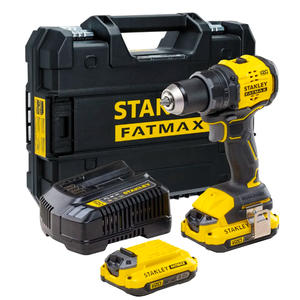 Stanley - Atornillador Taladro Percutor 13mm 20v (2 Baterias - Cargador - Caja Tstak)